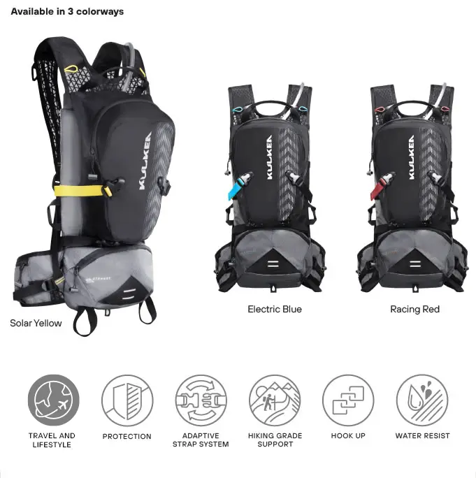 Available in 3 colorways Hydration Backpack Kulkea OTRmost